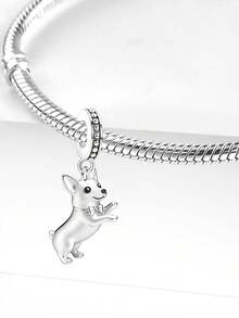 1 pieza Colgante de Chihuahua de Plata de Ley 925, adecuado para hacer pulseras, collares y joyería DIY, y para decoración diaria de las mujeres - Estilo 4 - Ver 2