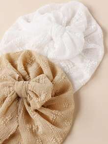 3pcs Baby & Toddler Mesh Bow Elastic Hats - Multicolor - View 7