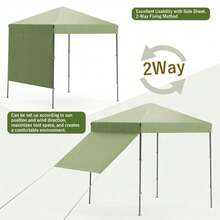 Gazebo Plegable Portátil con Bolsa de Transporte, Toldo para Exteriores Fácil de Montar, Alta Resistencia al Agua y Protección UV, para Patio, Jardín y Patio Trasero - Verde claro - Ver 2