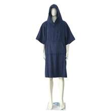 1pc Navy Blue Hooded Surf Poncho Towel, Quick Dry Beach Towel, Extra Large Adult Changing Robe With Pocket - Navy Blue - View 5
