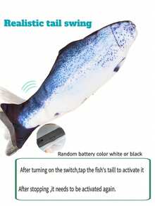 1pc Electric Floppy Fish Cat Toy, Practical Multifunctional Electric Toy (Activated By Tapping In Standby Mode) - Multicolor - View 9