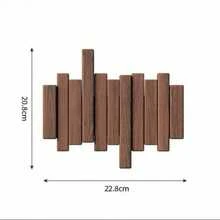 1pc Wooden Wall Mounted Coat Hook Rack, Modern Piano Hanger For Hanging Jackets, Keys, Hats, Towels, Space-Saving Entryway Organizer, (Drill Holes Or No Holes Required) - Multicolor - View 20