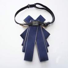 1 chiếc nơ đeo cổ bằng vải dệt kiểu dáng giản dị, phù hợp cho mọi mùa. - Màu xanh lam - Xem 4