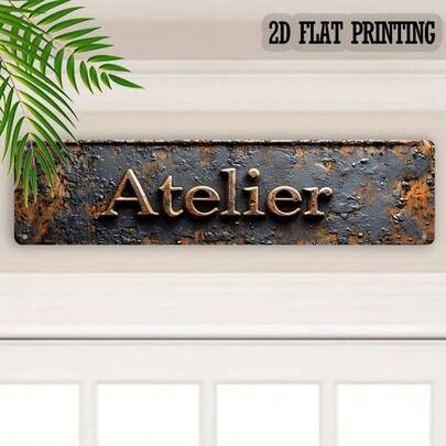 1pc 2D Metal Plaque - 10.16 X 40.64 Cm 2D Flat Metal Plaque With Rustic Style Quotes, Suitable For Home Decor, Entryway, Bathroom, Kitchen, Office, Bathroom, Perfect Holiday Gift