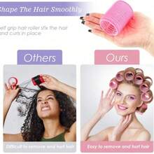 36件套自粘式卷发器套装，包含24个卷发器和12个夹子，沙龙级卷发器，适合DIY发型设计，无需加热，美发造型套装 - 彩色 - 查看 7