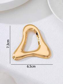 1pc Casual Geometric Pattern Exaggerated Minimalist Brooch For Women, Suitable For Daily Commute, Gift, Street Style And Travel - Golden - View 4