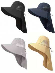 1顶防紫外线帽，夏季户外遮阳帽，宽檐遮阳帽，可遮盖脸部和颈部，适合钓鱼、沙滩、度假等场合。 - 多色 - 查看 9