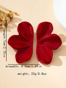 Women's Fashion Earrings, Bohemian Style Resin Half-Circle Floral Earrings, Suitable For Daily Wear And Gifts - Resin Flower-red - View 6