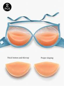 2片/4片装硅胶胸垫内衣衬垫，小胸聚拢扁平胸部使其看起来更大，防水假胸垫，泳衣比基尼文胸内置隐形胸垫 - 彩色 - 查看 11