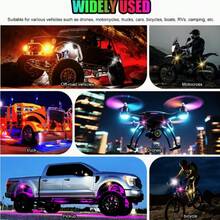 4pcs RGB LED Strobe Light For Aircraft With Remote Control, Poleless Design, 8 Color Lighting, USB Charging, IP65 Waterproof And Shockproof Emergency Warning Light: Suitable For Cars, Motorcycles, Drones, Airplanes Or Bicycles. - A - View 9