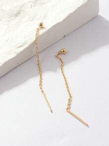 Minimalist Threader Earrings - Vàng kim-1 - Xem 3