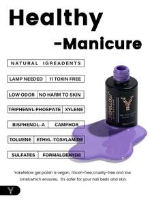 YOKEFELLOW 3瓶紫色凝胶指甲油套装，梦幻紫色半永久凝胶指甲油，柔和芋紫色甜美氛围，可卸除UV/LED灯，适用于美甲DIY、家庭沙龙及礼品 - 彩色 - 查看 7