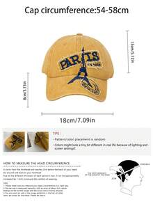 新款水洗复古可调节棒球帽，休闲做旧欧美风遮阳帽，柔软帽冠，字母刺绣，男女通用户外时尚个性街头遮阳帽 - 彩色 - 查看 3