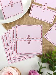 40pcs Pink Butterfly Shaped Foldable Place Cards, Suitable For Birthday Party, Wedding Reception, Dining Table Decor - Multicolor - View 7
