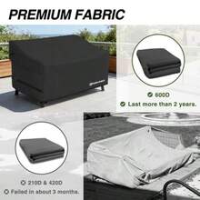 Porch Shield - Funda impermeable para sofá de banco para exteriores 2 plazas 56 pulgadas x 31 pulgadas x 33 pulgadas negro - Negro - Ver 5