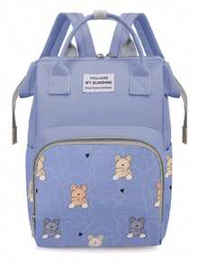 Oaoleer 1pc Multi Functional Travel Diaper Backpack Maternity Baby Diaper Changing Bag Large Capacity Waterproof Oxford Cloth Diaper Bag Backpack With Practical Pockets Stroller Compatible Cute Cartoon Design Ideal Mother's Day Gifts New Mom Gifts - Multicolor - View 11