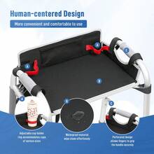 JFMkaer Walker Tray With Cup Holder – Folding Walker With Pockets & Non Slip Mat For Food,Mobility Trays Fits Most Standard Folding Walkers,Walker Accessories For Elderly - Black - View 3
