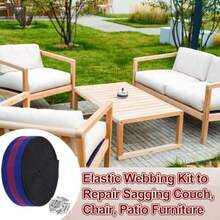 Kit de repuesto de correas para silla de 2 pulgadas de ancho x 40 pies 2 pulgadas de ancho x 40 pies para reparación de correas de tapicería para sofá silla muebles de patio kit de - Azul - Ver 6