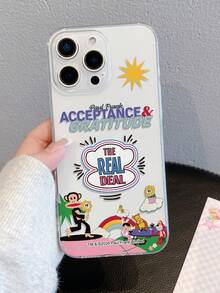 官方授权 Paul Frank 透明穿孔手机壳，全方位防震保护，带摄像头保护盖，饰有猴子、熊、兔子、狗等卡通图案，全新设计，兼容 13/14/15/16/17 Pro Max - 彩色 - 查看 2