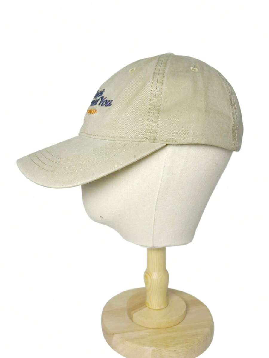1pc Letter Embroidered Polyester UV Protection Casual Unisex Baseball Cap, Versatile Street Style - Good Luck - View 1