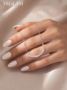 1 chiếc dây chuyền đá Zirconia cao cấp, dây chuyền xương đòn bằng bạc 925 thanh lịch, món quà trang sức tinh tế, phù hợp cho các cô gái đeo hàng ngày và trang trí. - phong cách 1 - Xem 6