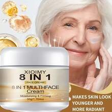 Xioimy 8效合1多效保湿霜，50克。深层滋养肌肤，补充水分，有效对抗干燥和暗沉。提供深层补水，改善整体肤质。适合所有肤质。 - 白色 - 查看 5