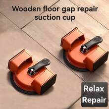 双头铁质地板裂缝修复吸盘工具 + 6 片打击垫 - 加固吸盘，适用于瓷砖、木纹、PVC、瓷砖、玻璃地板 - 专业家用工具箱地板工具套装 - 1set(1個吸盤工具+6片敲擊墊片) - 查看 4