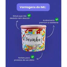 Pote Estampado Tapioca 2 Litros Plastico Pedreira Utilidades - Multicolorido - Visão 6