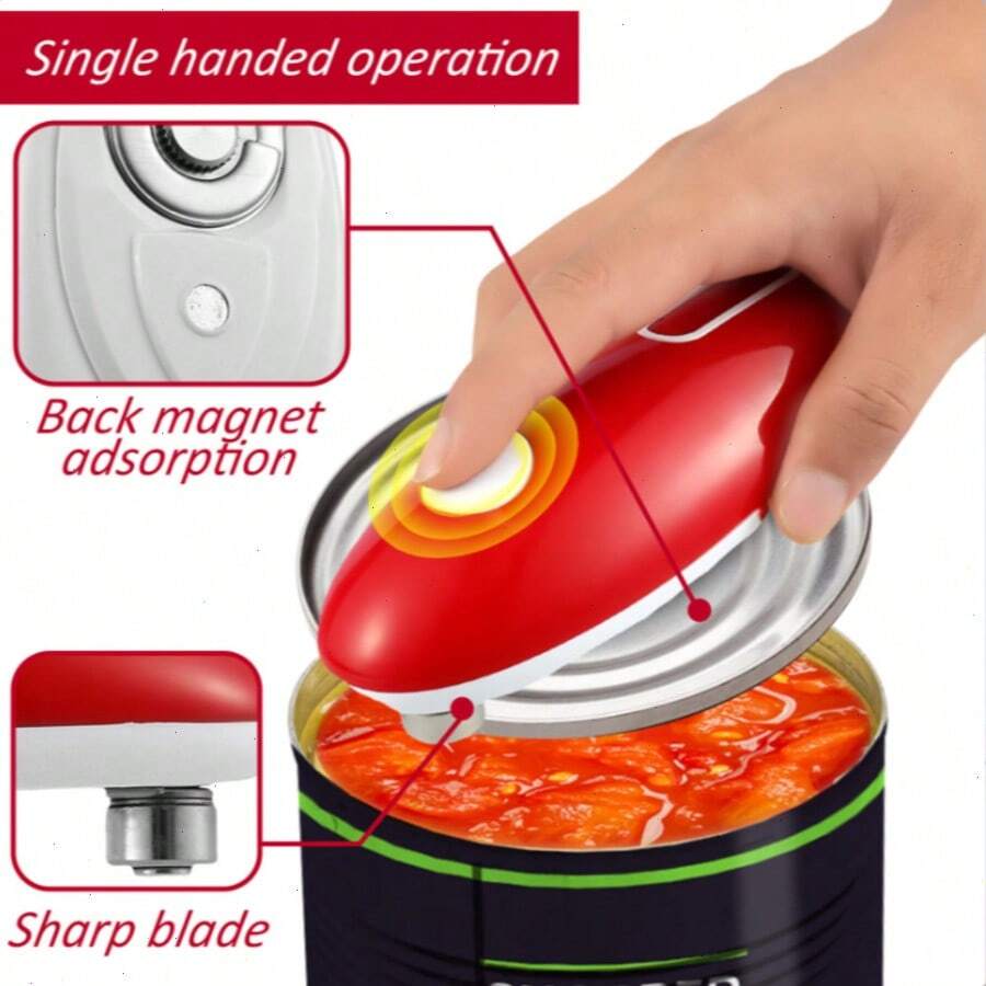 Automatic Electric Can Opener: One-Touch Cordless Kitchen Tool For Effortless Can Opening – Ideal For Disabled Hands, Home Kitchens & Camping