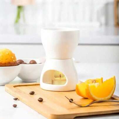 Olla de cerámica mini creativa para fondue de chocolate, olla de derretir queso y chocolate de porcelana premium, herramienta doméstica y accesorio de cocina