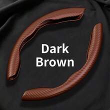 2pcs Durable Classic Leather Steering Wheel Cover, Comfortable Grip, Anti-Slip, Strong Adhesion, Universal Car Steering Wheel Protector, Auto Interior Decor, Leather - Multicolor - View 14