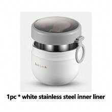 1个不锈钢/塑料大容量早餐杯，可作燕麦杯、牛奶杯，适用于盛装粥、麦片、沙拉、奶昔、酸奶等，可重复使用，带盖和勺子，是居家、办公、学校、旅行和户外野餐的理想之选。 - 彩色 - 查看 12