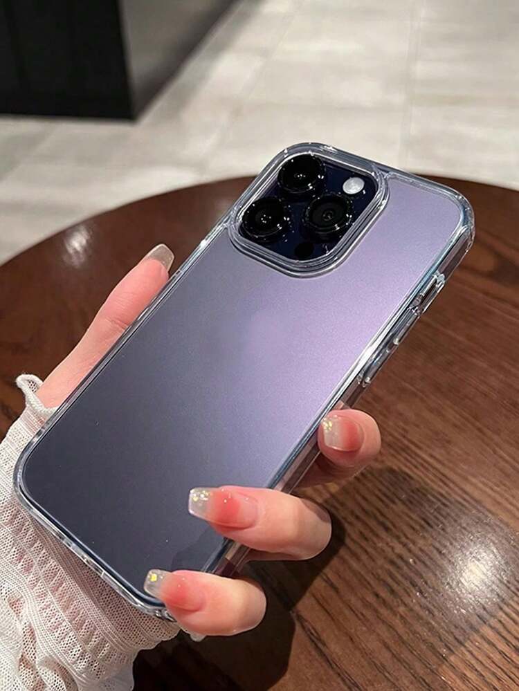 Minimalist Solid Color Material 1pc High-Definition Transparent Phone Protective Case, Restores Naked Phone Feel, Compatible With IPhone 11/12/13/14/15/16/16 Pro Max, Comfortable Anti-Slip Phone Case, Compatible With IPhone 17/17 Pro/17 Pro Max/Air Latest Series Phone Protective Case, Phone Case Spring Gift - Clear - View 4