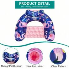 Maple Leaf Pattern Inflatable U-Shaped Floating Chair, Simple Water Recreation Floating Bed, Maple Leaf PVC Inflatable Floating Bed, Inflatable Water Floating Chair With 2 Cup Holders, Foldable Maple Leaf U-Shaped Floating Bed, Water Leisure Chair, Pool Party, Beach Entertainment - Multicolor 16PCS - View 8