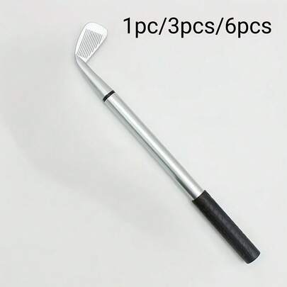 قلم هدية إبداعي للجولف 1 قطعة، 3 قطع، 6 قطع مع قلم كرة بشكل نادي الجولف البلاستيكي