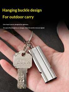 Stainless Steel Outdoor Referee Sports Survival Firefighter Whistle, Titanium Alloy Dual-Tube High Frequency Whistle - Multicolor - View 6