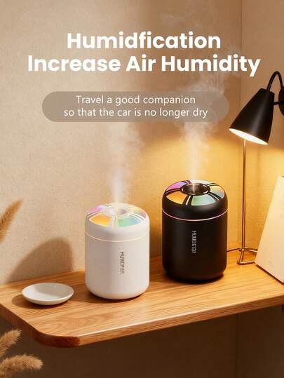 彩色渐变加湿器，带 LED 环境灯，USB 插电使用，香薰加湿二合一，静音强劲雾化，适用于空调房、卧室、酒店、办公室、宿舍、浴室、宠物房、瑜伽室等场所。