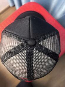 Gorra de béisbol con bordado de letras negras, visera para el sol - A - Ver 4