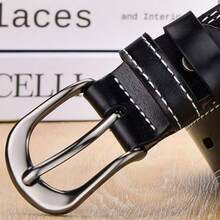 女士腰带，针扣，简约多用途，韩式精致装饰，韩版，休闲真皮腰带，时尚牛仔腰带 - 彩色 - 查看 5