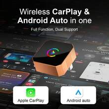 Adaptador inalámbrico CarPlay actualizado para iPhone y Android, Dongle CarPlay inalámbrico 2 en 1 Mini USB, Conexión rápida, WiFi de doble banda, Sin retraso, Plug & Play, Reconexión automática rápida - Naranja colorido - Ver 3