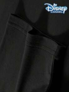 Disney Authentic Stitch 休闲短袖T恤，轻盈透气面料，美式街头风宽松版型，男女皆宜，适合日常穿着、通勤、居家、运动、户外、度假等各种场合。 - 黑色 - 查看 3