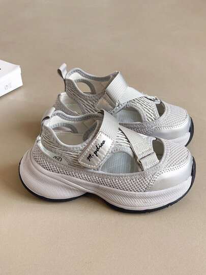 Children's Fashionable Cute Sports Sandals, Hollow Mesh Breathable Comfortable Minimalist Design, Soft And Stylish