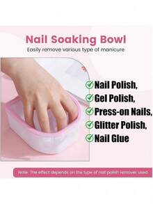 1pc Pink Double Layer Nail Soaking Bowl Soak Off Gel Polish Remover Manicure Bowl Manicure Tools,Nail Supplies,Nail Tools,Nail Art Tools,Back To School,Nails,Nail Tools For Press On Nails - Pink - View 7