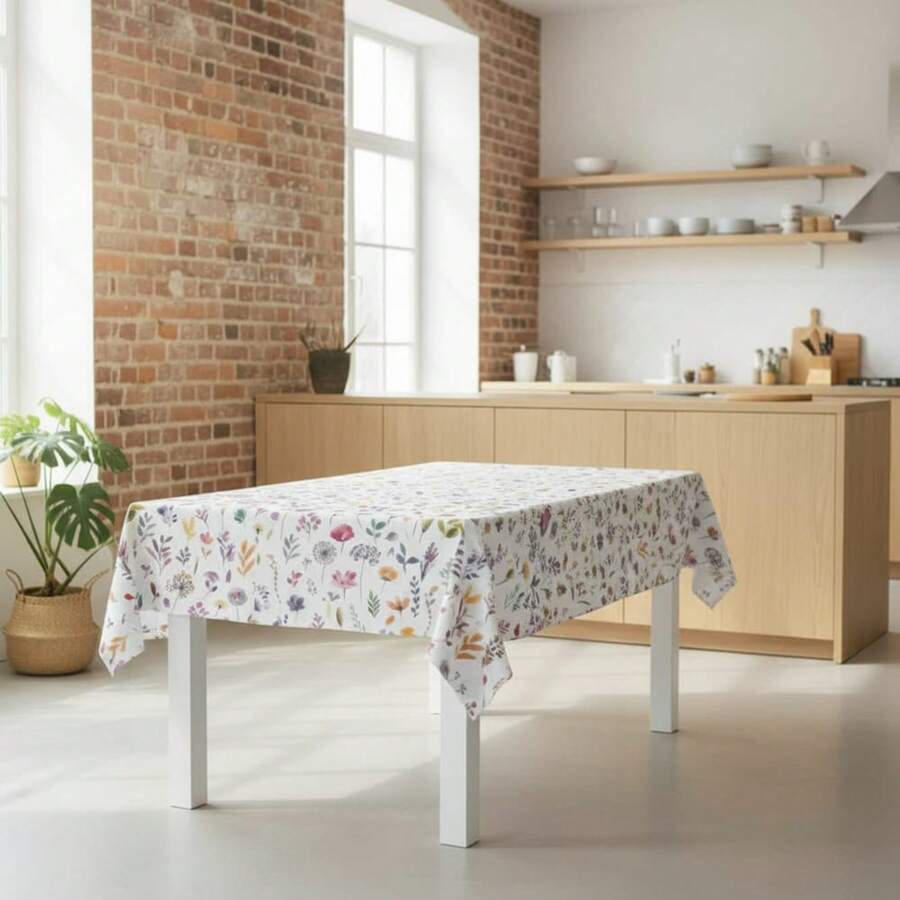 Kiva Stain-Resistant And Waterproof Oilcloth Tablecloth, Sizes From 100x140 To 300x140 Cm And Round 140 Cm - Easy-Clean Oilcloth Tablecloth For Rectangular And Round Tables - Available In 11 Designs - 選項 8 - 查看 1