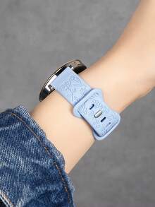 1pc 18mm/20mm/22mm Silicone Watch Band, Compatible With Samsung Galaxy Watch 3/4/5/6 40mm 44mm Classic, 43mm 47mm, GT6 GT5 GT4 GT 3/2 46mm, Unisex - Baby Blue - View 2