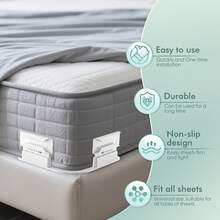 TAIMASI 6PCS Bed Sheet Holders, No Pin Sheet Grippers Clips For Fitted Sheets, Anti Slip Sheet Fasteners To Keep Bedding Secure, Universal Bed Sheet Clips For Home Bedroom - White - View 2