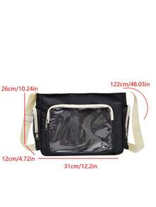 Japanese Style School Backpack, Versatile Minimalist Large Capacity Bag, Transparent Jelly Satchel Shoulder Crossbody Bag For Women - Black - View 11