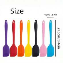 1/3/5/10件装硅胶奶油刮刀，一体式糖霜刮刀，耐热烘焙刮刀，厨房搅拌面糊刀 - 彩色 - 查看 10
