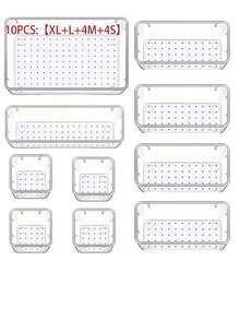 1pc/5pcs/9pcs/13pcs/25pcs Transparent Plastic Drawer Storage Boxes Set, Multiple Combination Options, Multi-Functional Bathroom Vanity Drawer Organizers, For Cosmetics, Bedroom, Kitchen Supplies, Office Items, Pet Desk Organizers, With Drawers, Space Saving, For Organizing Daily Necessities, Decorating Autumn Holidays, Room Decor, Home Decor, Autumn Decoration, Bedroom Decor - Clear - View 19