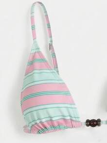 Bộ bikini nữ mùa hè mới, kẻ sọc, thời trang, gợi cảm, thích hợp cho kỳ nghỉ biển, hẹn hò, dự tiệc. - Màu Hồng  San hô - Xem 4